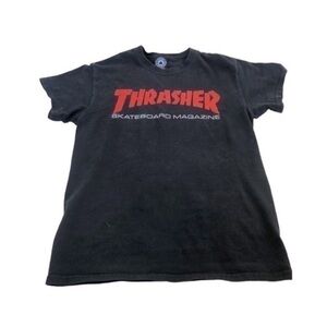 THRASHER | Black Thrasher Logo Skateboard Magazine T-Shirt, Small